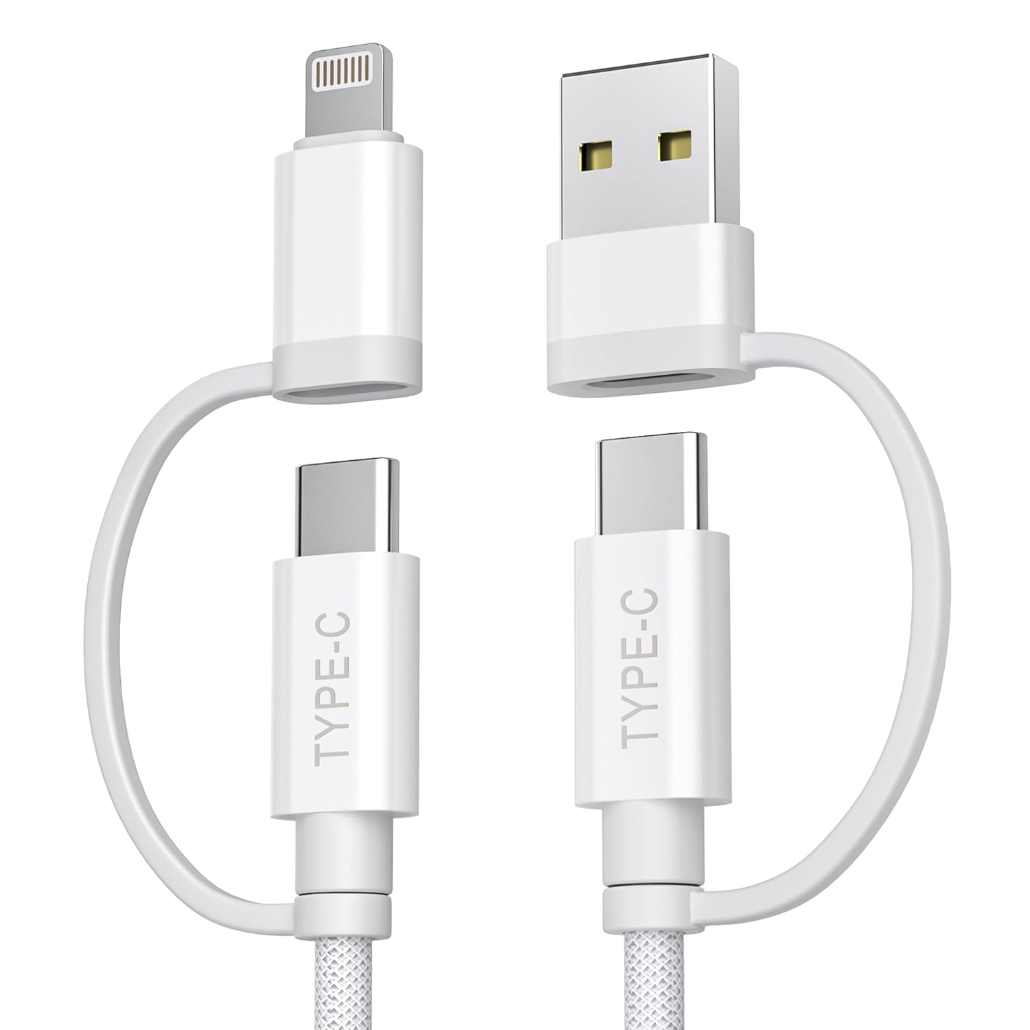 Fast Charge 4-in-1 USB C Cable | Basesailor 1ft