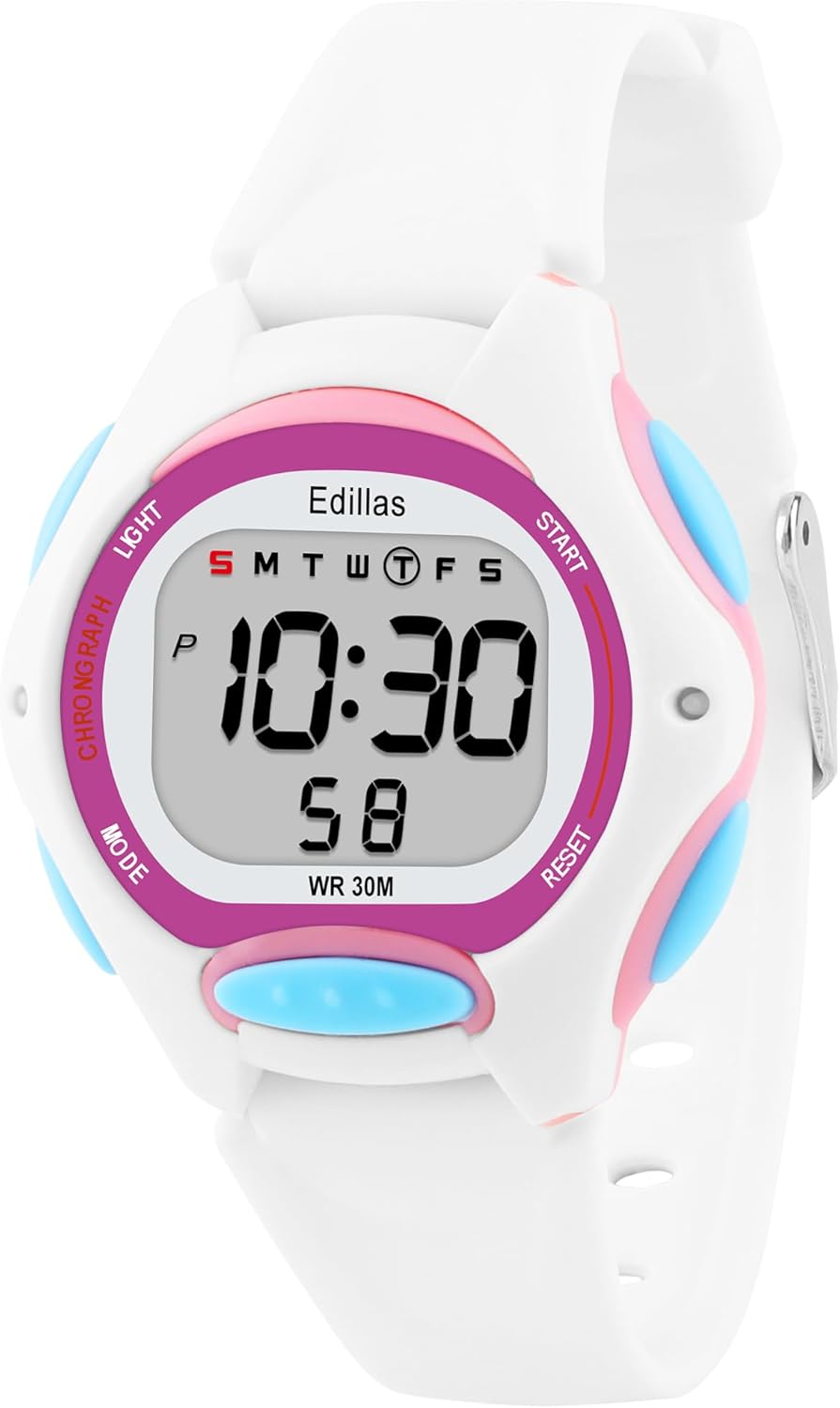 Waterproof Kids Digital Watch | LED Backlight Alarm/Stopwatch | Ages 4-13 | Yadelai