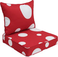 Deep Seat Patio Cushion Set 25 x 25 in Red Mushroom - Deep Comfort