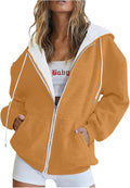 Womens Zip Up Hoodies Oversized Long Sleeve Sweatshirts - Casual Fall
