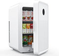 22L Mini Fridge with Glass Front (Milky White) - Portable Cooler