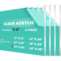 CALPALMY 24 x 36 Clear Acrylic Sheet 1/4 in (4-Pack) - Durable