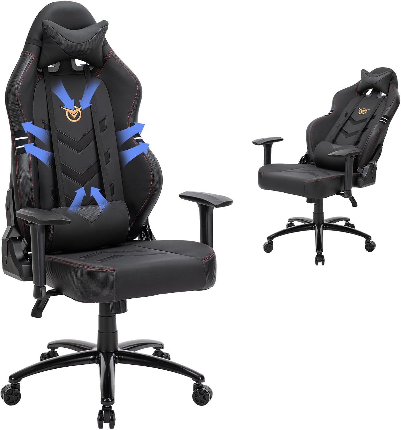 COLAMY Gaming Chair: Big & Tall, 350lbs Capacity, Ultimate Comfort