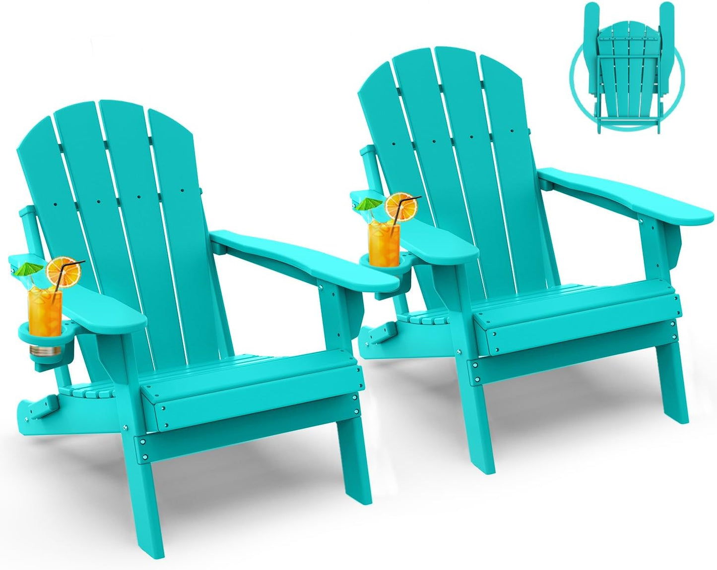 GreenVines Folding Adirondack Chairs Set of 2 for Outdoor Relaxation