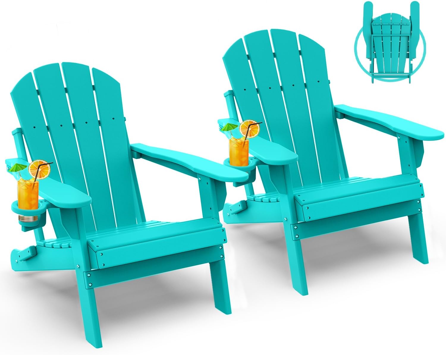 GreenVines Folding Adirondack Chairs Set of 2 for Outdoor Relaxation