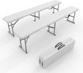 GarveeLife Portable Folding Bench 6 Foot 2 Pack - Sturdy Group Seating