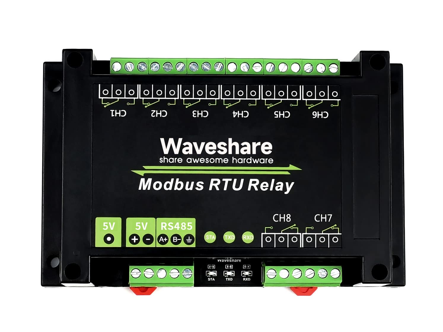 Waveshare Industrial Modbus RTU 8-ch Relay Module with RS485