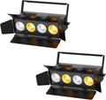 Stage Lights with Barn Doors, 4x50W LED Par Can Lights - Dual White