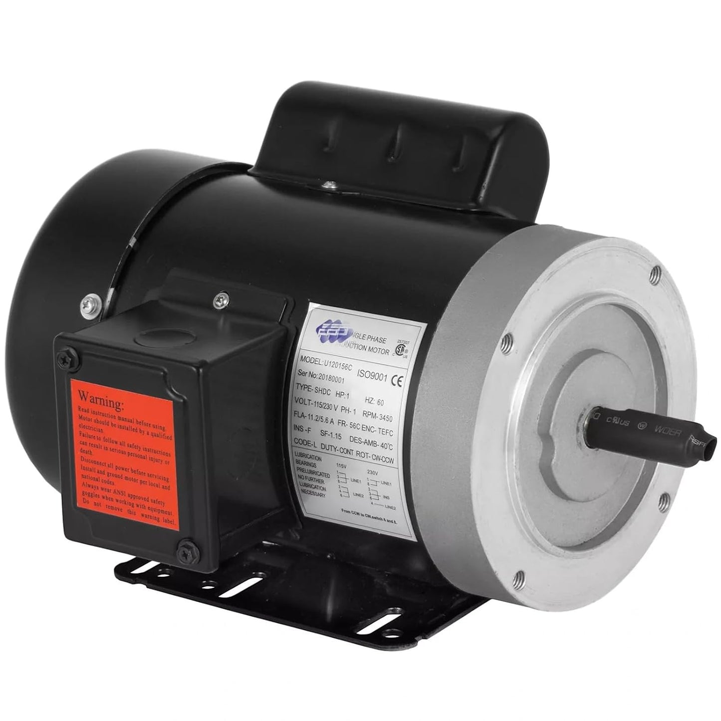 Efficient 1HP Electric Motor - VEVOR Replacement