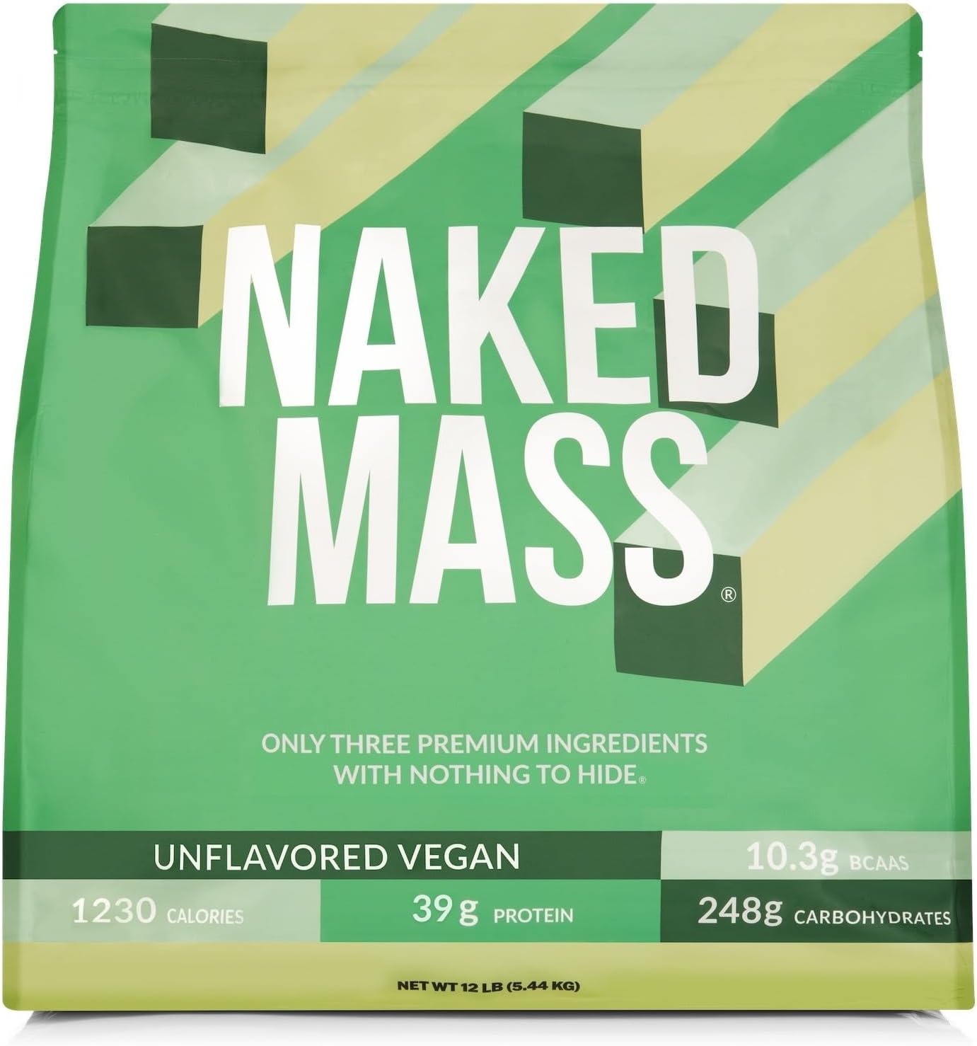 NAKED Vegan Mass Protein Powder - Natural Weight Gainer 12LB