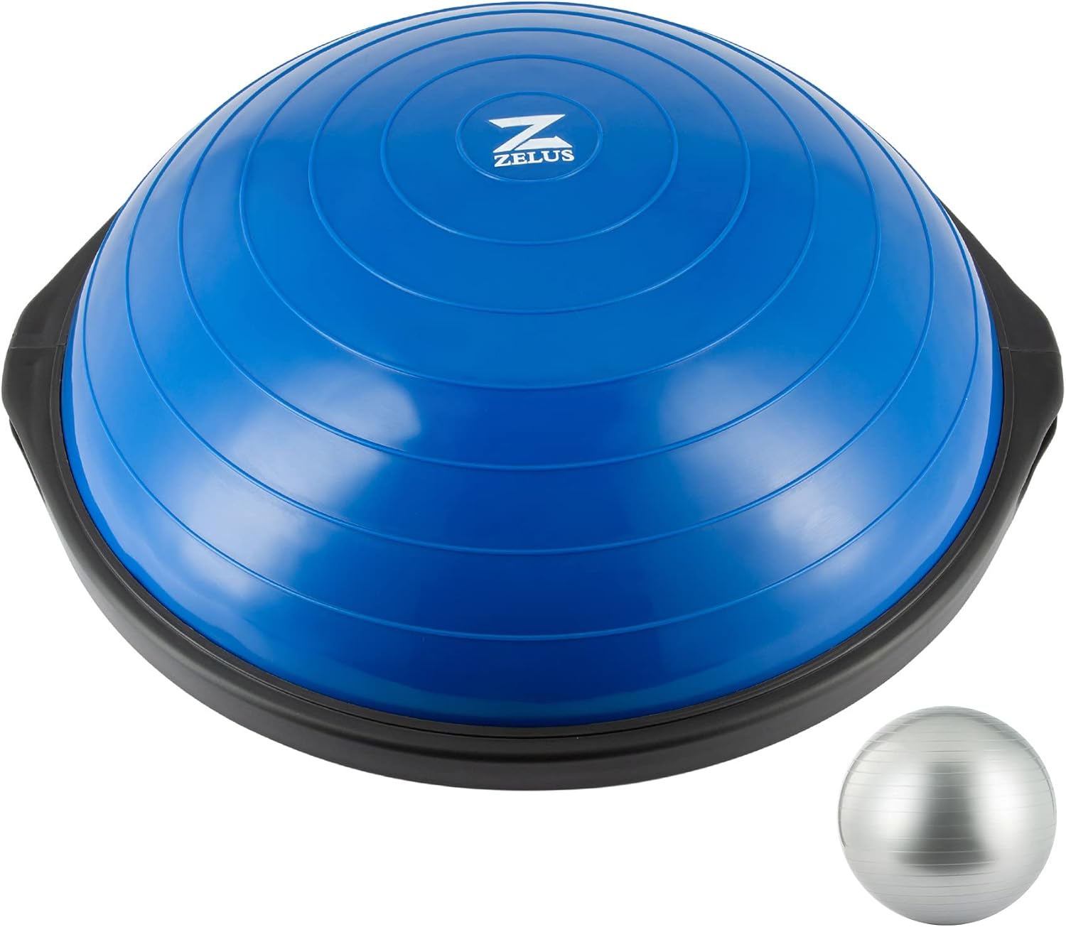 ZELUS 25in. Half Exercise Ball | 1500lb Trainer + Bands