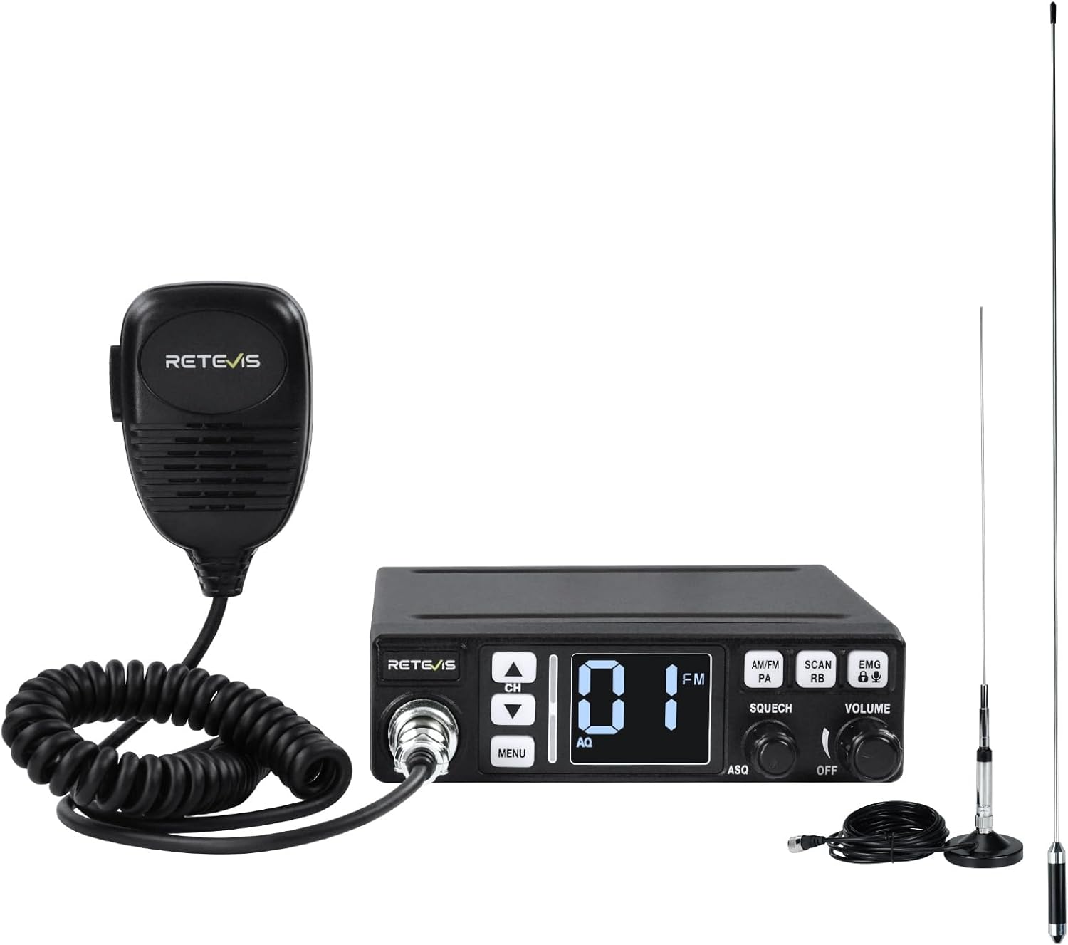 Retevis MB3 40-Channel CB Radio Kit with Antenna and PA System