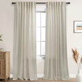 Sheer Curtains 96 in 2 Panel Set - Light Filtering Linen Blend