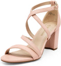 DREAM PAIRS Womens Ankle Strap Dress Pump Low Chunky Heel Sandals Feet