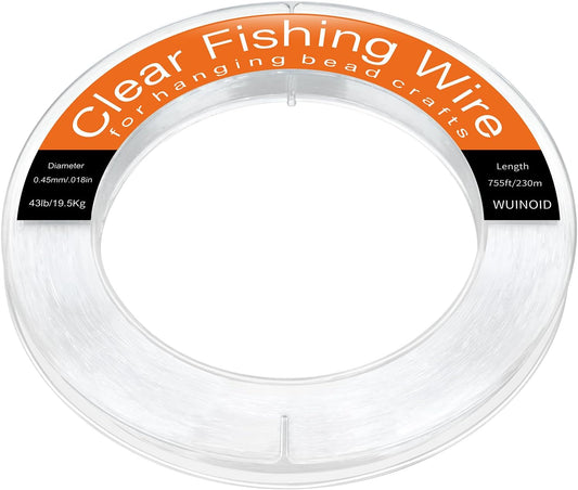 Invisible 755 ft Clear Fishing Line for Crafts & Jewelry, WUINDID