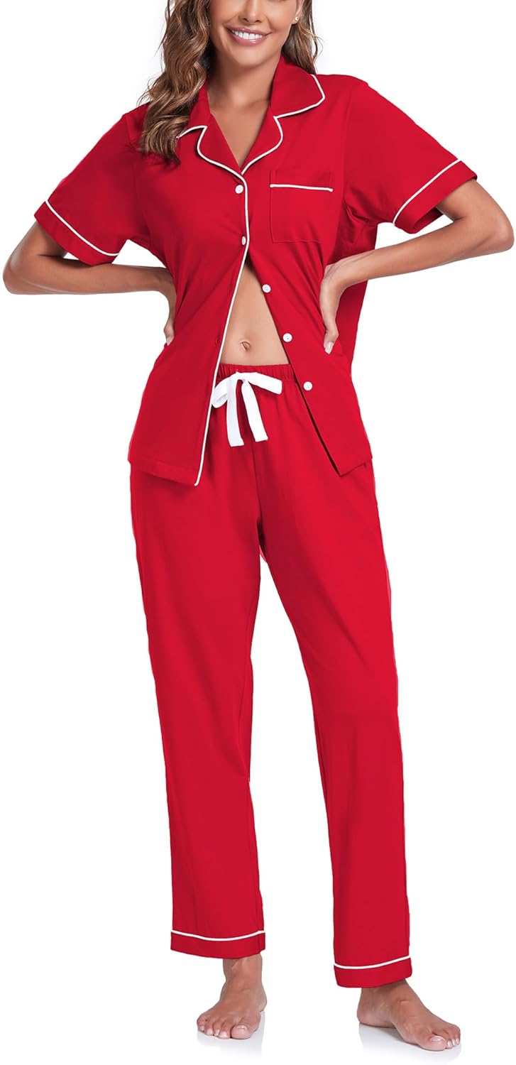 COLORFULLEAF Women's Cotton Pajama Set for Ultimate Comfort