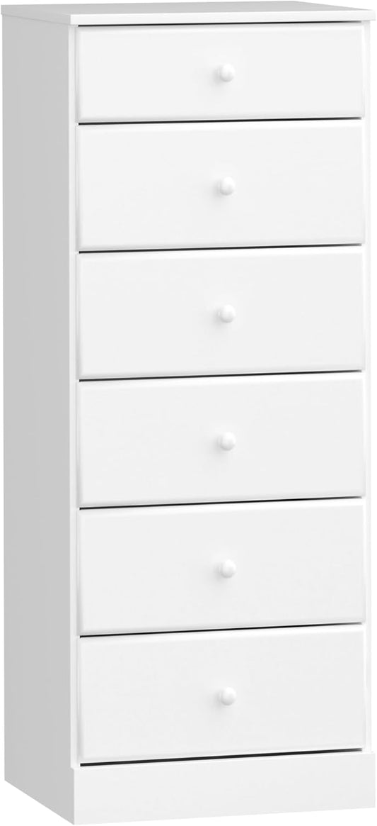 Prepac Astrid Tall White Dresser: Stylish Storage Solution