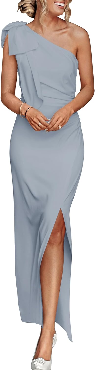 Stunning One Shoulder Maxi Dress for Elegant Summer Events