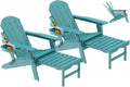 Adjustable Adirondack Chair with Retractable Ottoman Set of 2 - All