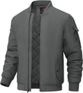 BGOWATU Men's Windproof Quilted Bomber Jacket - Warm Padded Outwear