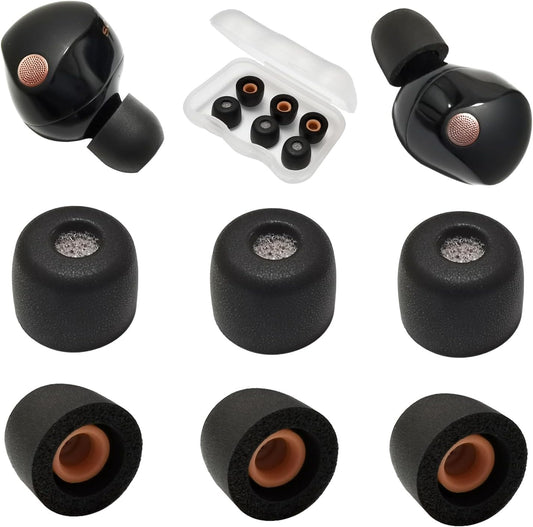 ComfortFit Memory Foam Ear Tips for Sony WF-1000XM5 | Mijusun | Small Black
