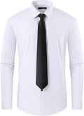 White Wing-Collar Tuxedo Shirt for Men - French Cuffs Included