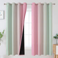 Ombre Sage Green and Pink Blackout Curtains 63 in - Full Light