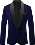 Mens Velvet Blazer Slim Fit Tuxedo Jacket - Classic Dinner Prom Wear