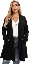 Open Front Knit Cardigan Sweaters for Women Plus Size (Style V75Q)
