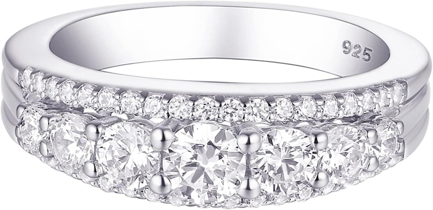 Newshe Jewellery Eternity Ring for Women in 925 Sterling Silver
