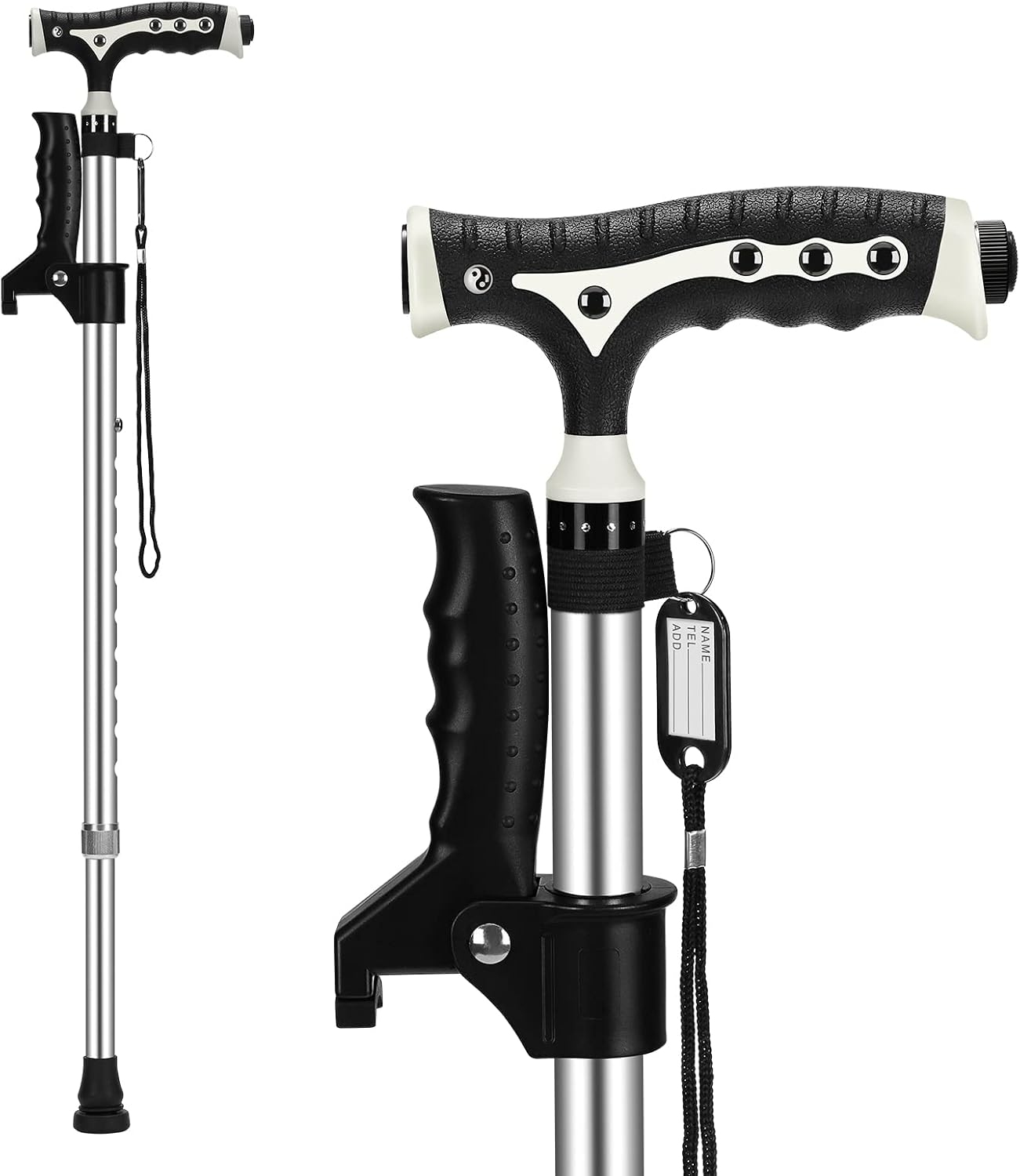 Hold 440 Lbs Walking Cane for Men & Women with LED Light