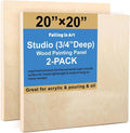 Unfinished Birch Wood Canvas Panels Kit for Art and Crafts