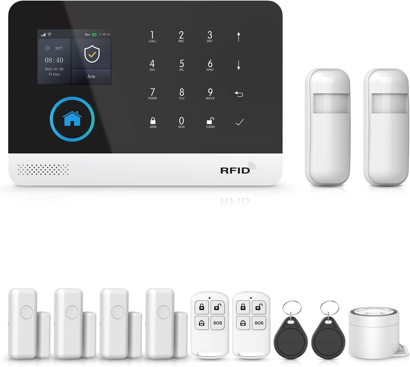 PGST Smart Home Alarm System with 2.4in LCD Screen for Security