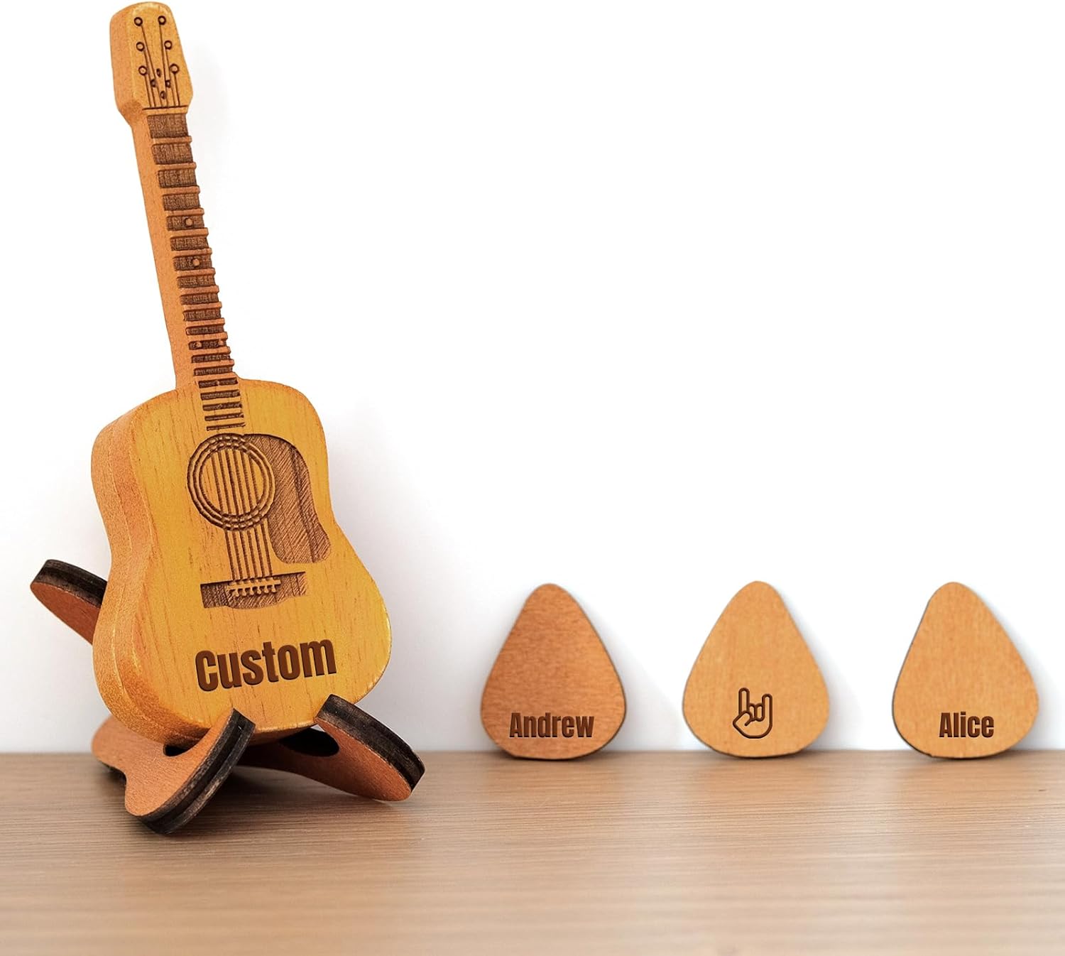 Custom Engraved Guitar Picks Set with Holder - Perfect Gift!