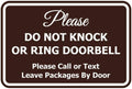 Please Do Not Knock Or Ring Doorbell Sign - Classic Framed Medium 5
