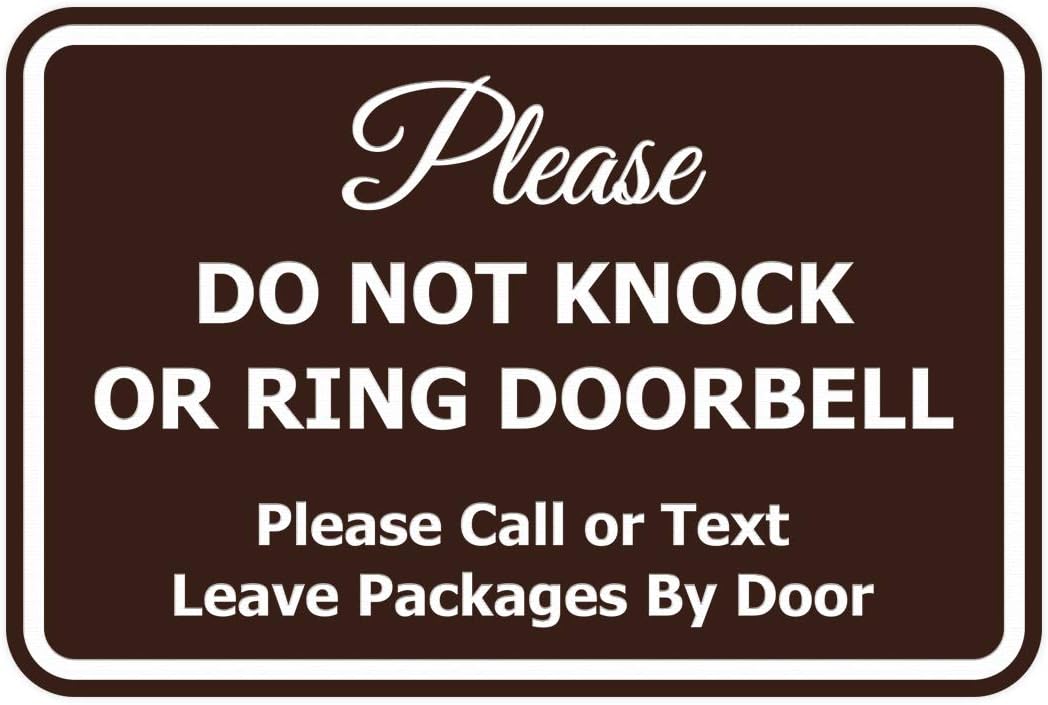 Classic Framed Please Do Not Knock Door Sign - 5 Pack