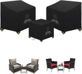 3-Piece Patio Cover Set in Black - 600D Water Resistant Fabric