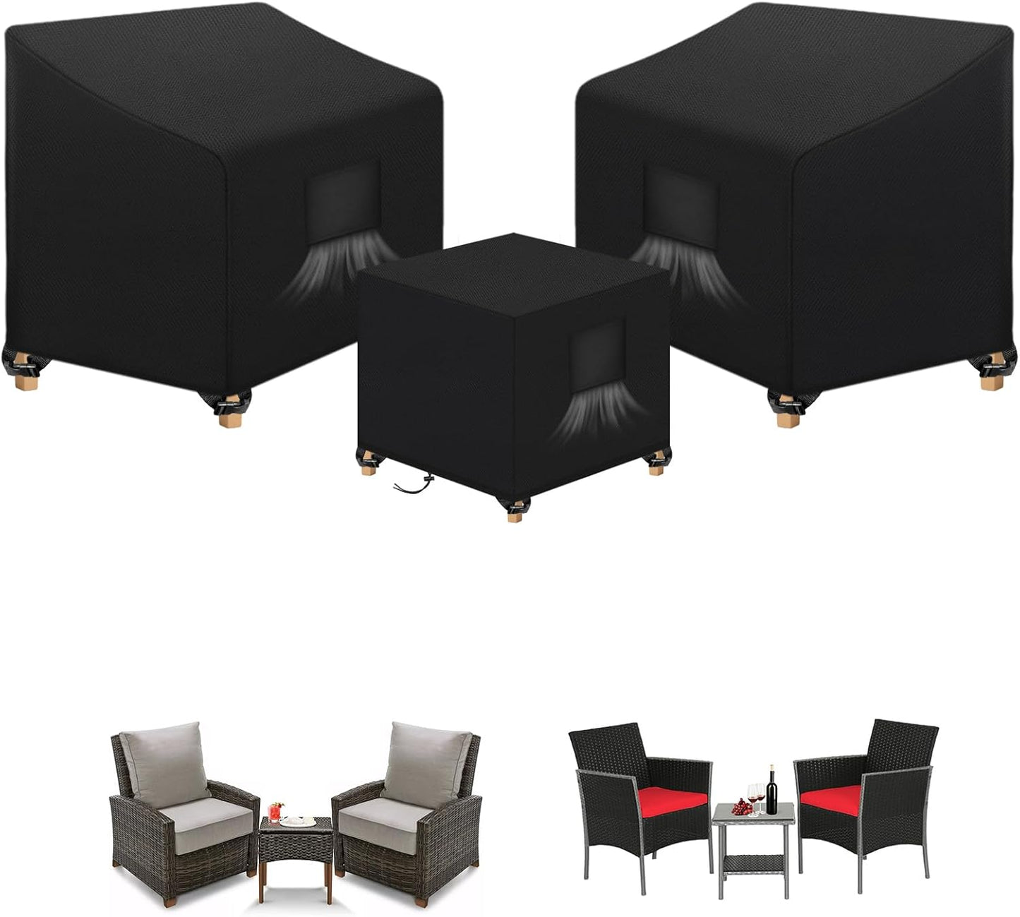 SIRUITON 3 Piece Outdoor Patio Furniture Cover Set for Protection