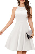Halter Lace Cocktail Dress Women Short A-Line - Flattering Fit