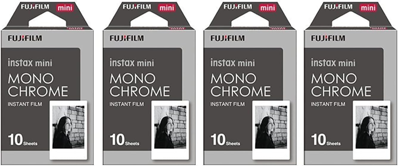 Fujifilm Instax Mini Instant Film Monochrome 4-Pack Bundle Set