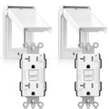 Outdoor GFCI Outlet with Cover - Weather Resistant 20A GFI Receptacle