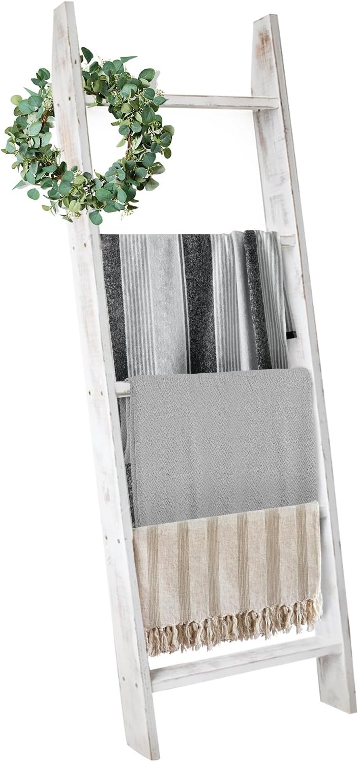 5-Tier Blanket Ladder for Living Room - Space Saving Decor