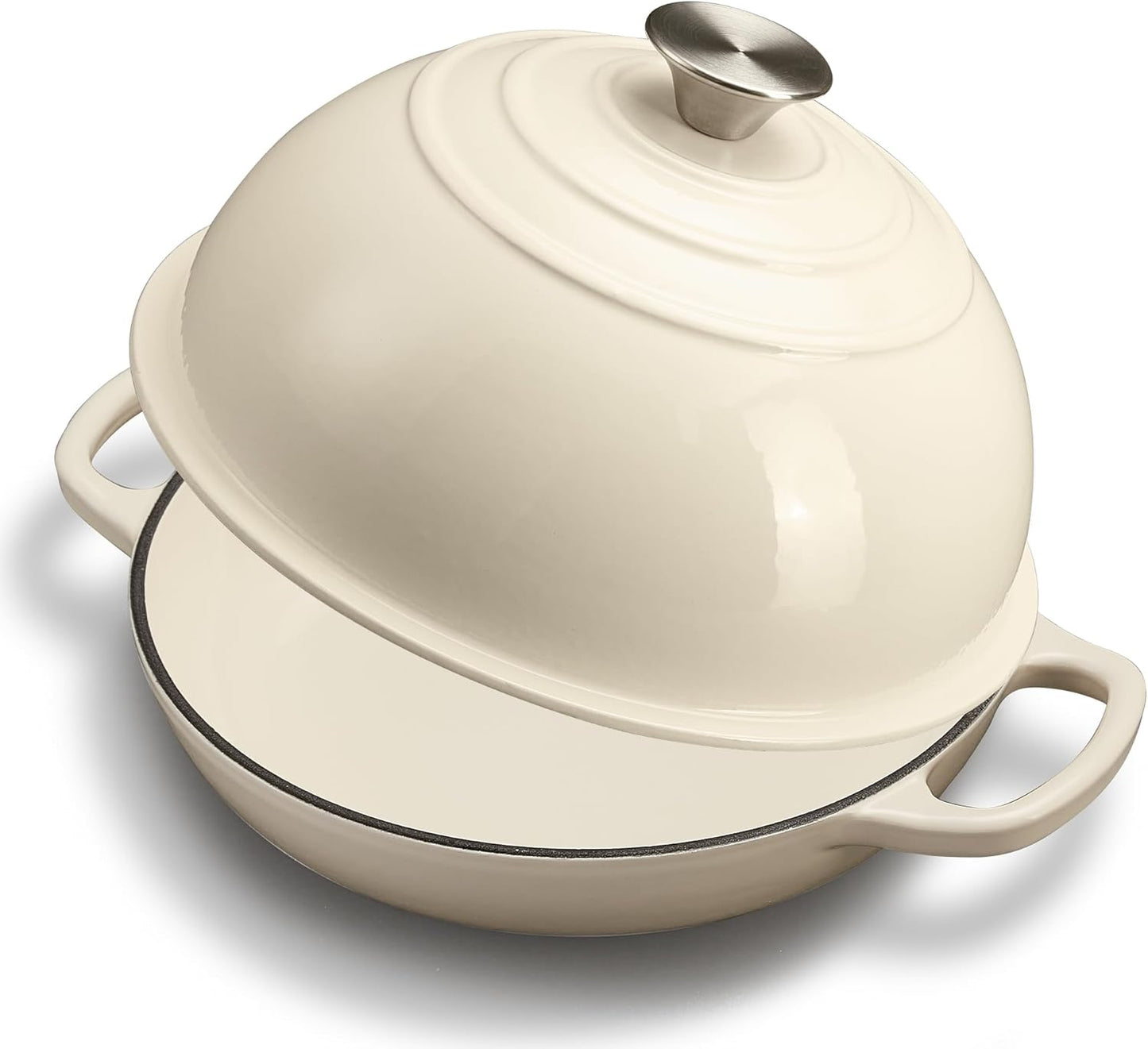 Dutch Oven for Sourdough Bread Baking, 6 Qt Enameled Pot