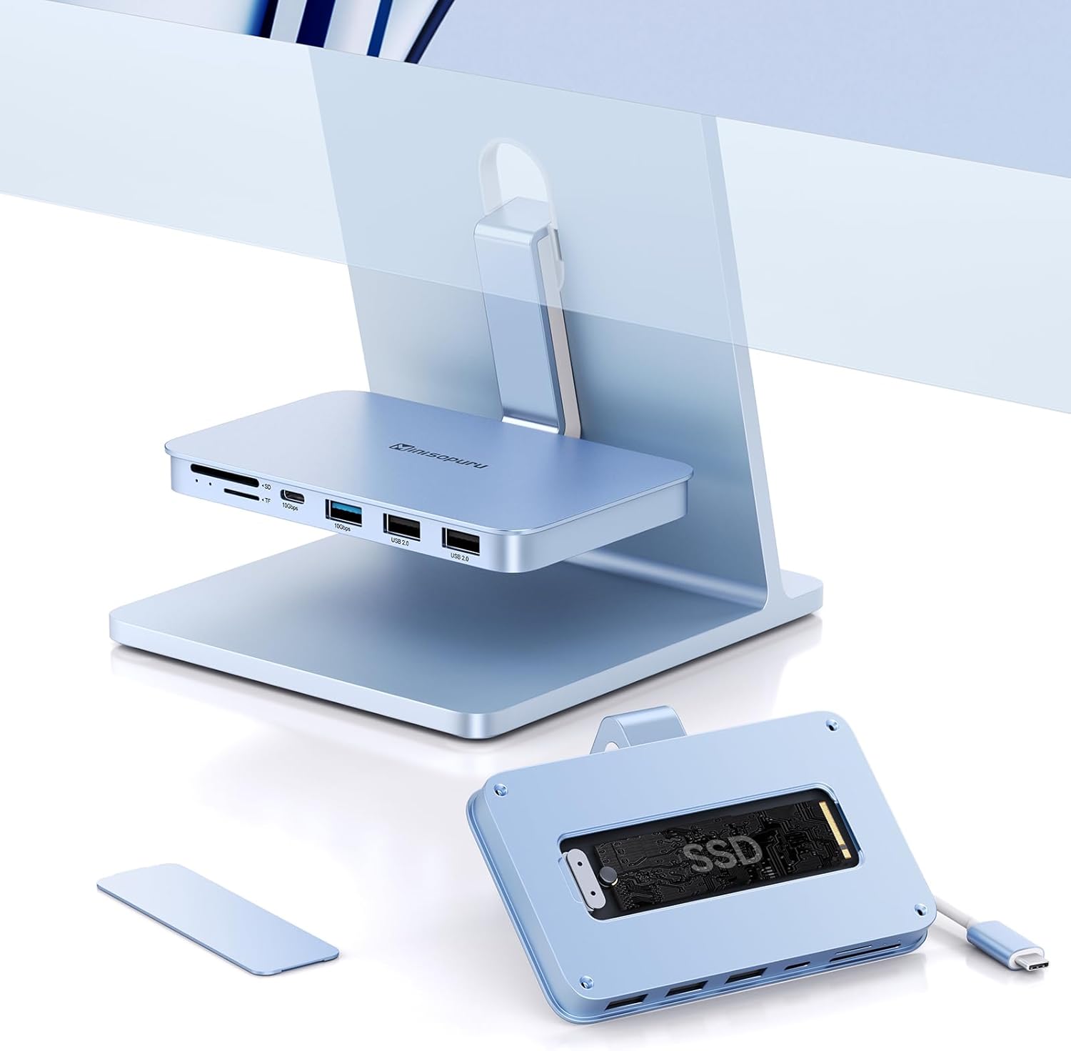 Minisopuru iMac Hub for 24 inch M1/M3/M4 and 27 inch Display