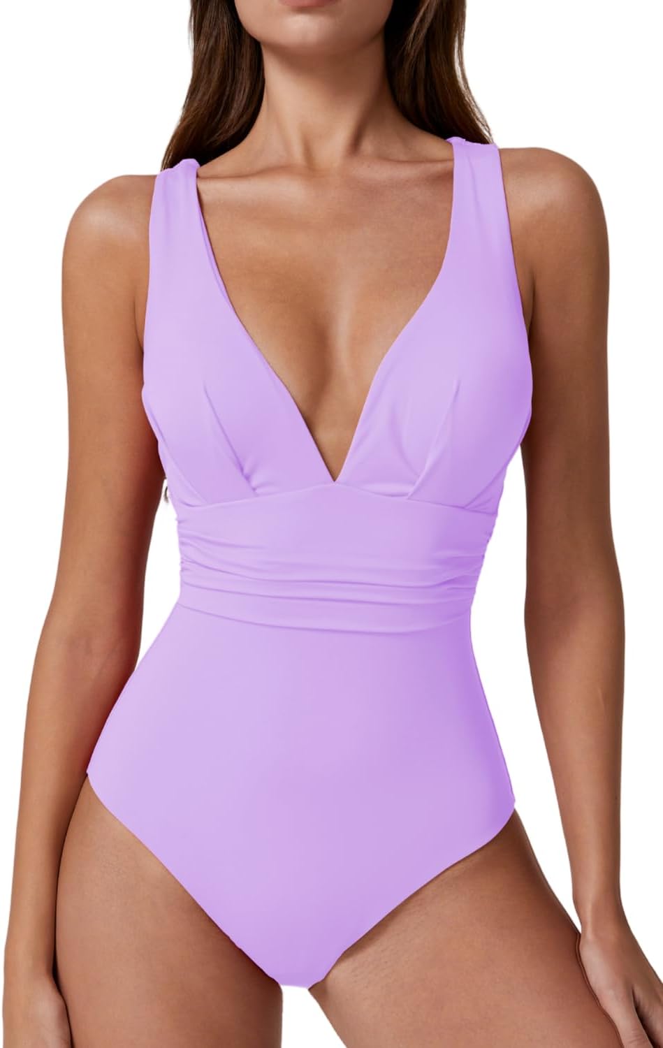 QINSEN Womens Sexy V Neck One Piece Bathing Suit for Summer Fun