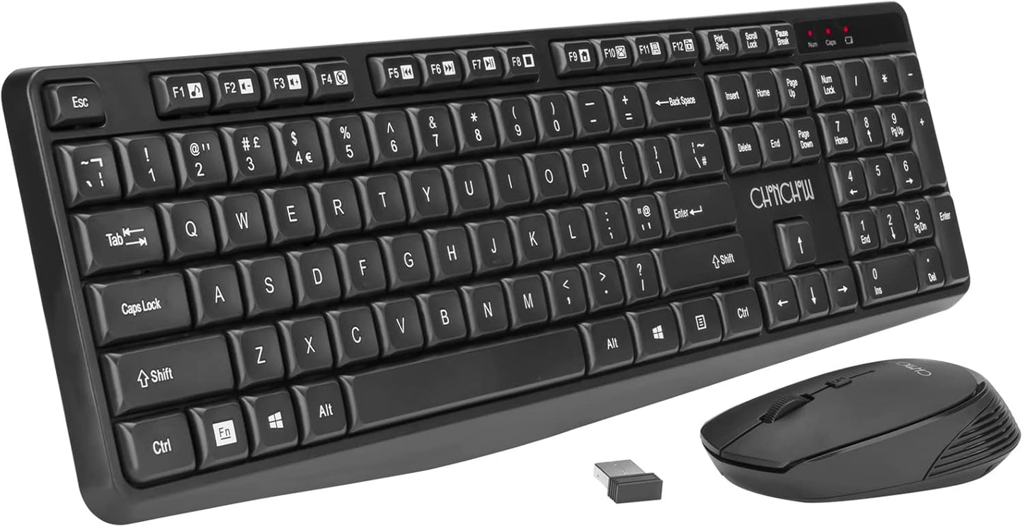 CHONCHOW Wireless Keyboard & Mouse Combo - Portable & Full-Size