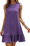 Ruffle Hem Sleeveless Tank Mini Dress - Casual Summer Smock