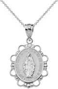 Religious Jewelry 925 Sterling Silver Miraculous Medal Pendant (Small)