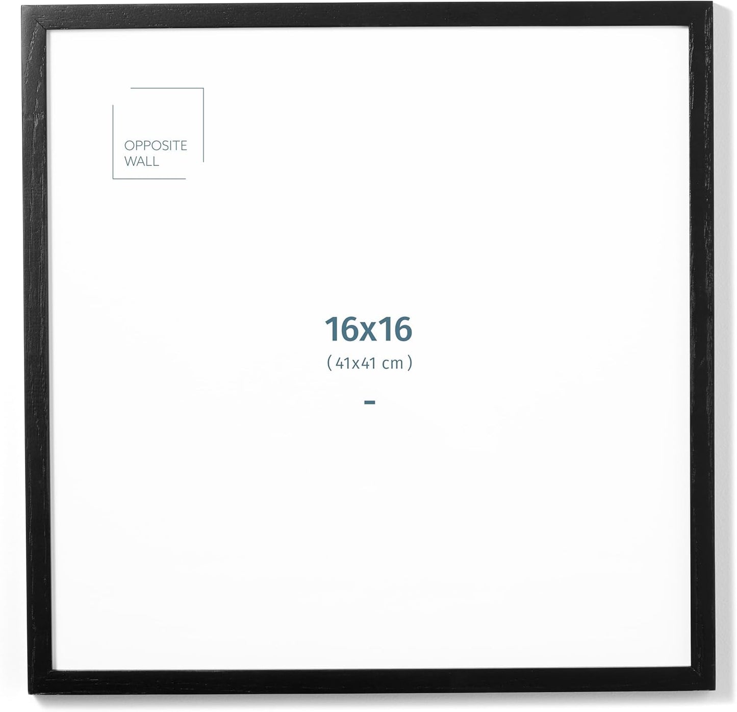 16x16 in Black Solid Oak Wood Picture Frame for Wall Decor