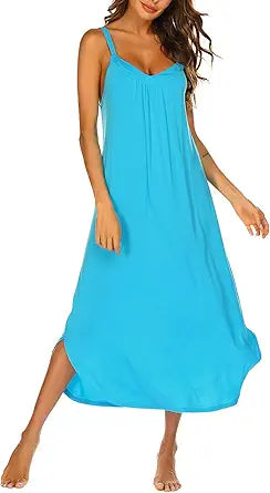 Ekouaer Women's Soft Sleeveless Long Nightgowns for Comfort